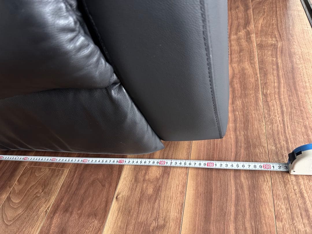 ニトリ電動リクライニングソファ 3人掛け本革 黒 送料込2/14まで指定日発送