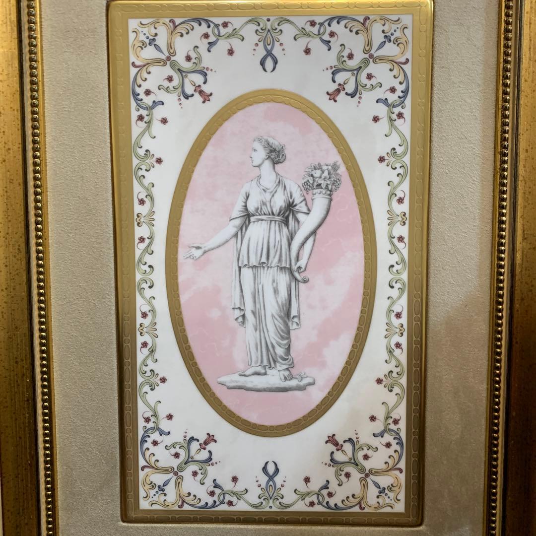 希少　元箱　ウェッジウッド ポモナ(パモナ)　プラーク　額　陶板　壁掛け