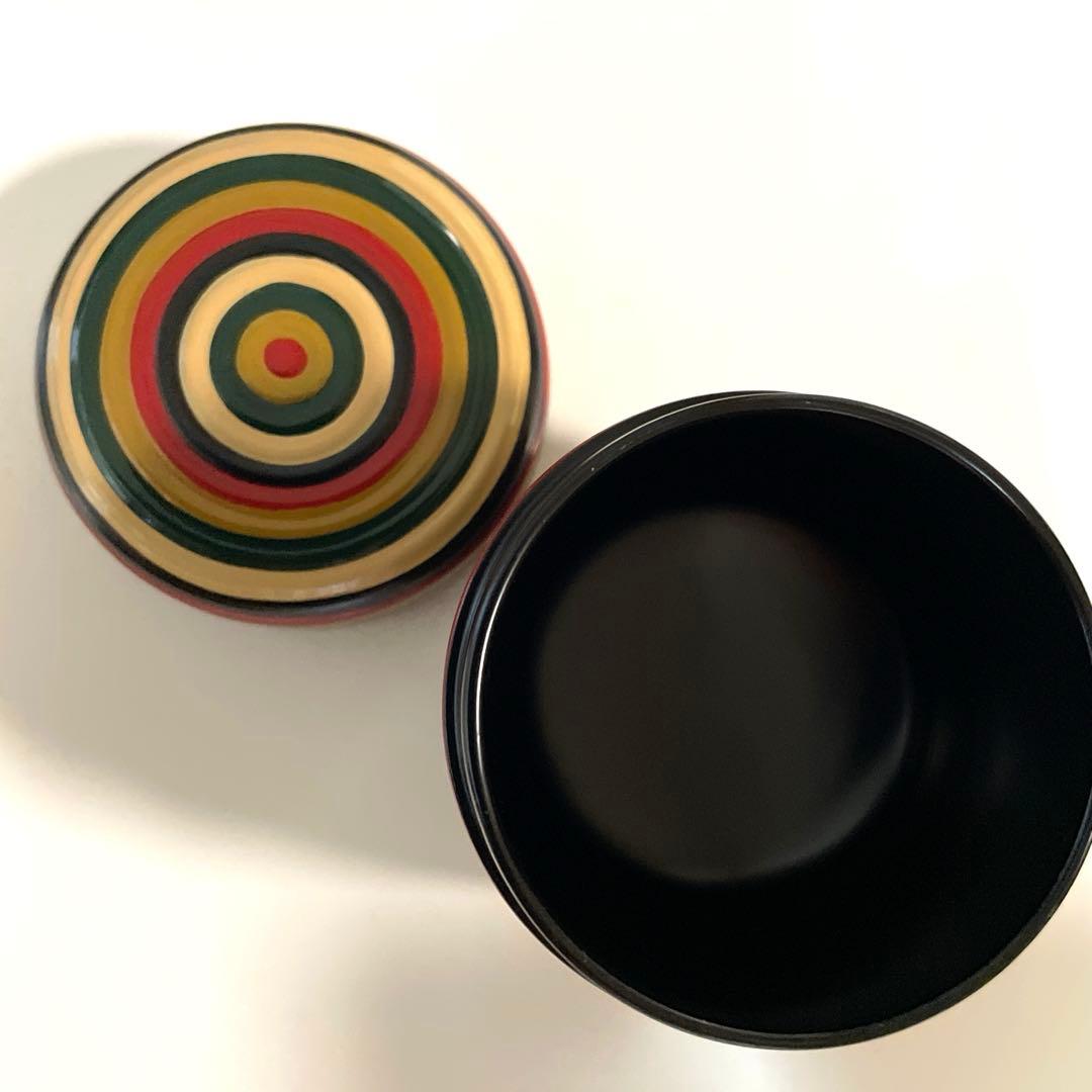 未使用品　棗　なつめ　茶道具　木箱入り　工芸品 独楽模様