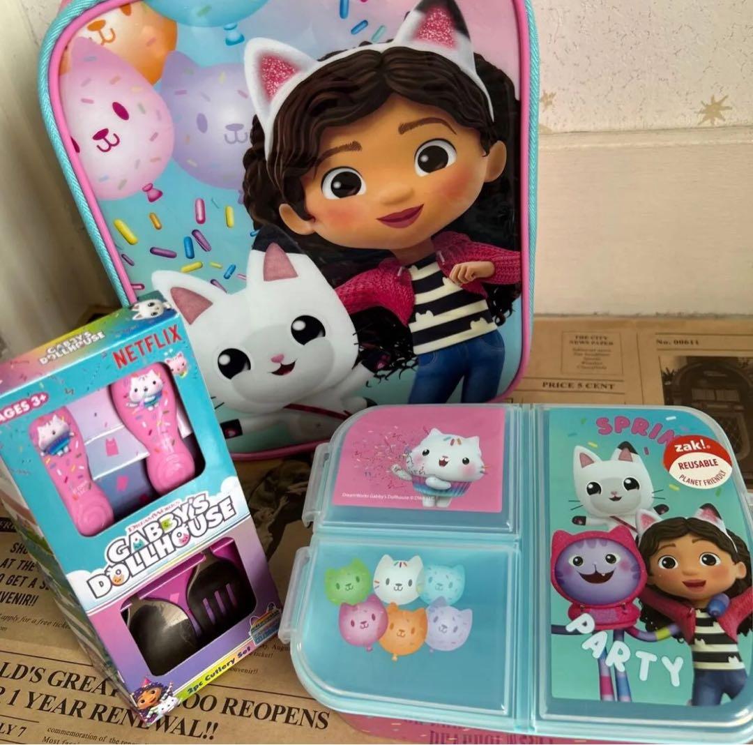 ギャビーのドールハウス☆ランチバッグ&お弁当箱&カトラリー3点セット