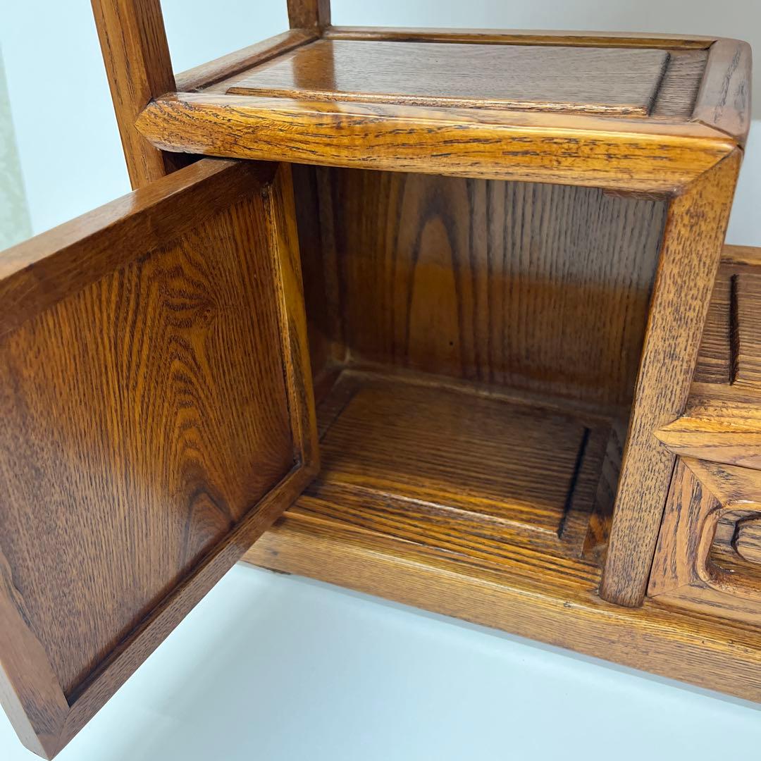 飾り棚 茶箪笥 茶道具 組木 工芸 骨董　木製　レトロ