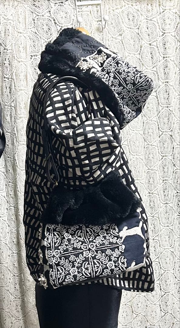 51124Aミナペルホネンハンドメイド ファーバッグ