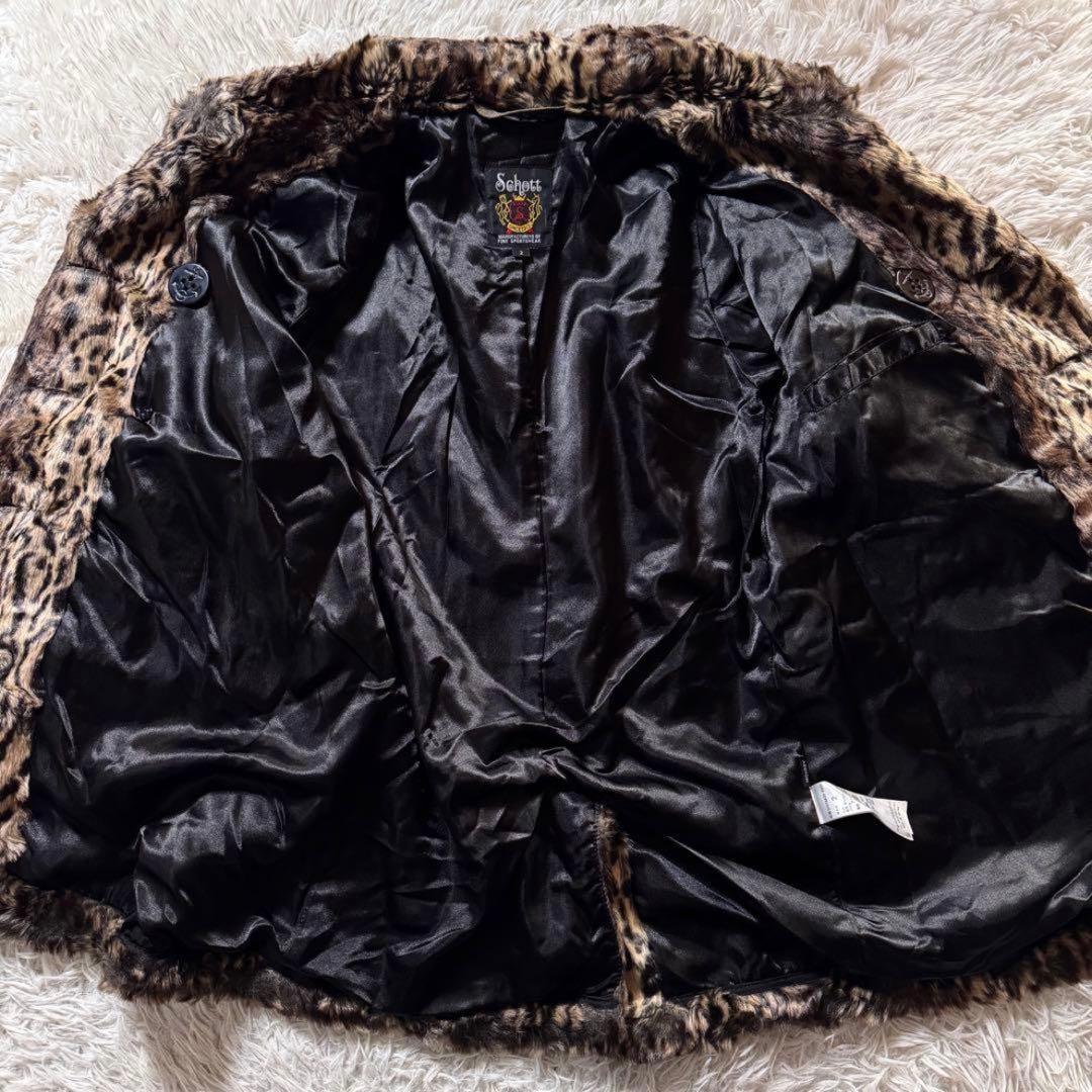 【入手困難レア】schott × MOUSSY レオパードPコート　ピーコート