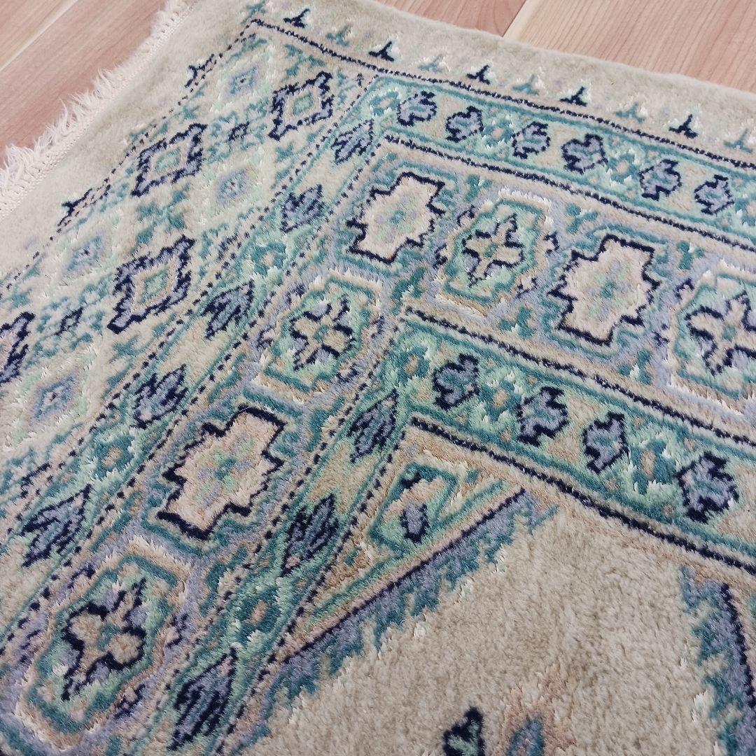 Y2741 パキスタン絨毯 ウール 手織り 大判150×242㎝ トライバルラグ