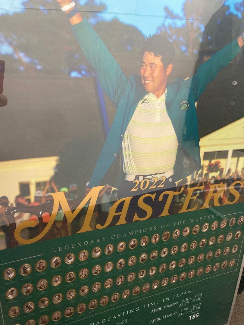 【希少】【美品】マスターズ　2022年版　松山英樹　優勝ポスター