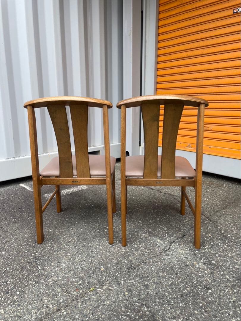 松田家具　木製ダイニングチェア 2脚セット