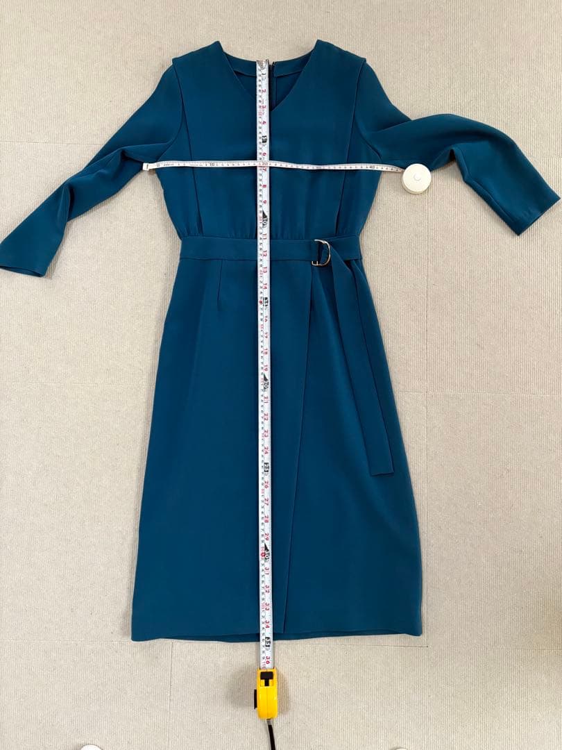 アナイ ANAYI ワンピース 緑　青　ブルーグリーン　Ｖネック