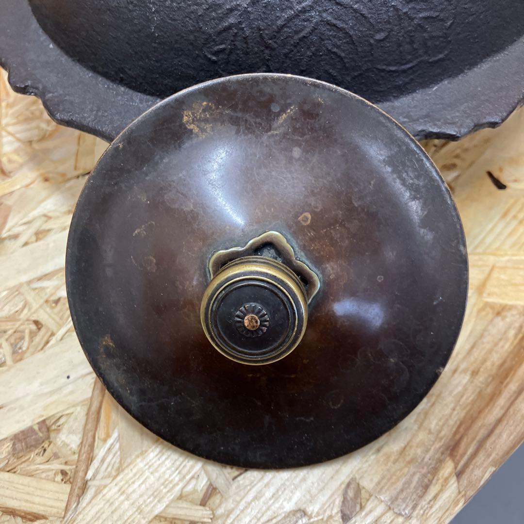 茶道具　黒鋼　炉➕釜セット　N1036RK