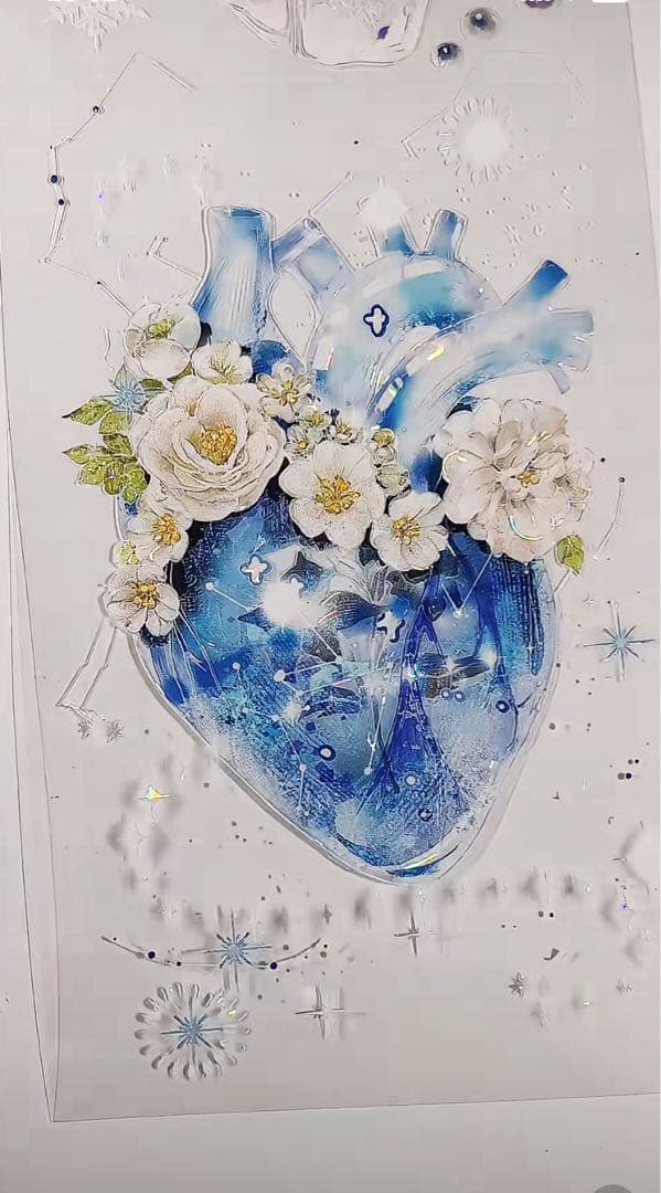 【9457】海外　マステ　3/5/巻　貝殻光マスキングテープ　心臓　装飾系