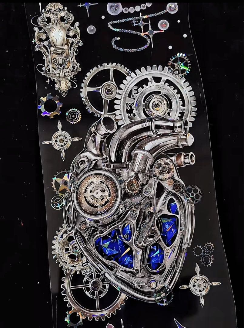 【9457】海外　マステ　3/5/巻　貝殻光マスキングテープ　心臓　装飾系