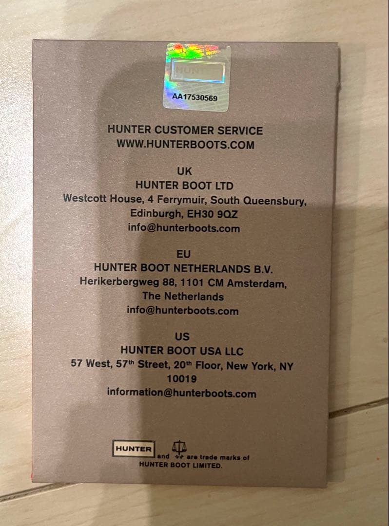 ハンター　ブーツ　UK4 US6 EU37 ブラック　ロングブーツ