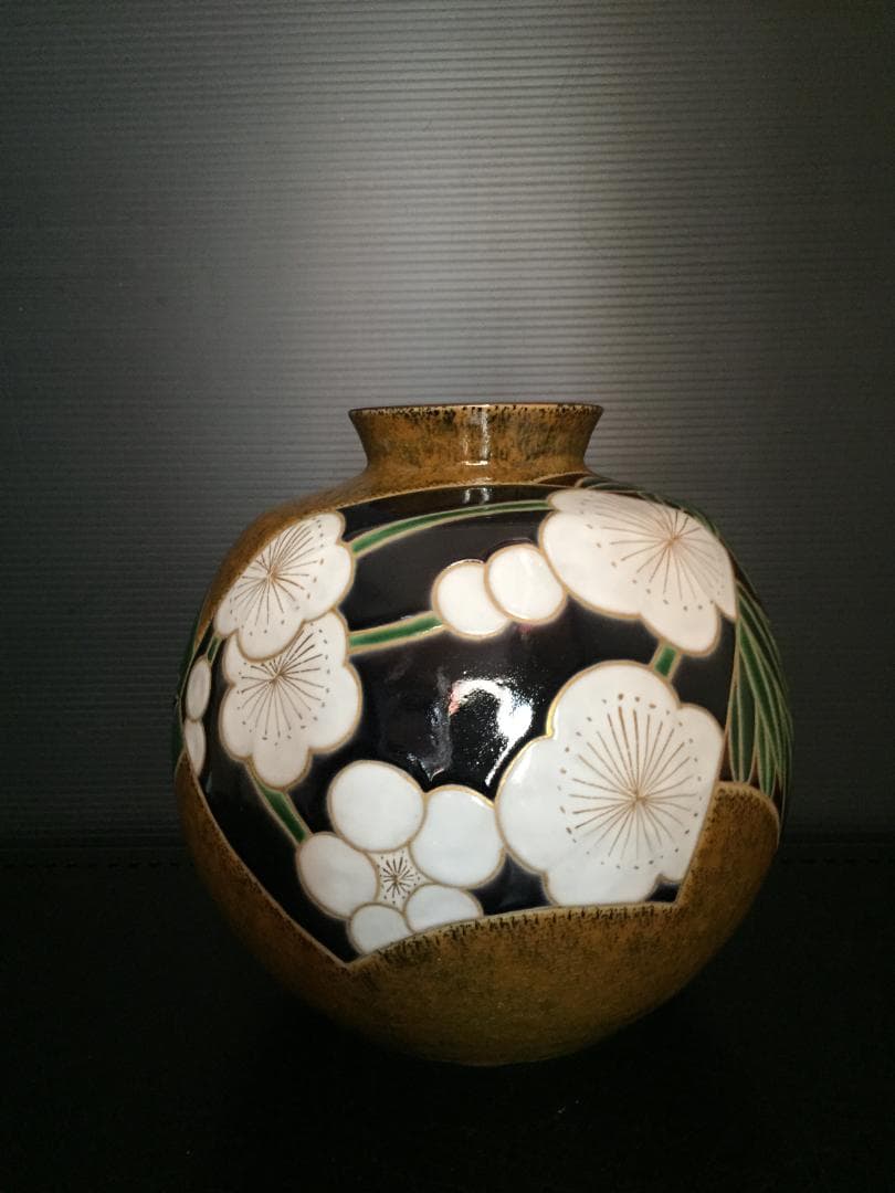 昭和レトロな九谷焼花瓶　新品未使用　年代物