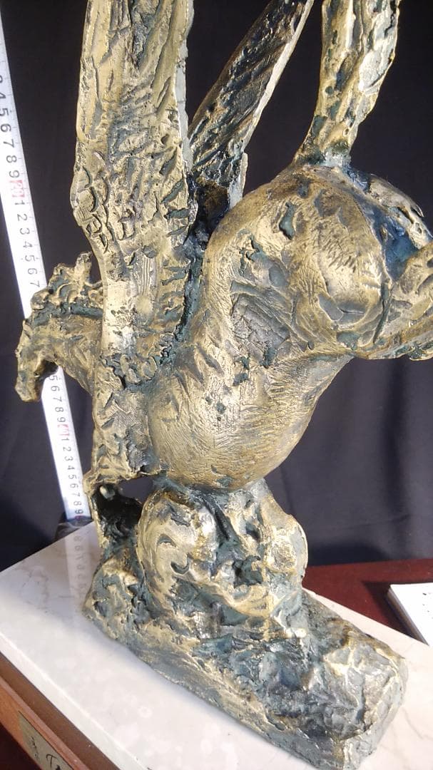 ブロンズ像 西望「春風」ペガサス天馬 高3４c重６kg/彫刻銅像/干支/縁起物