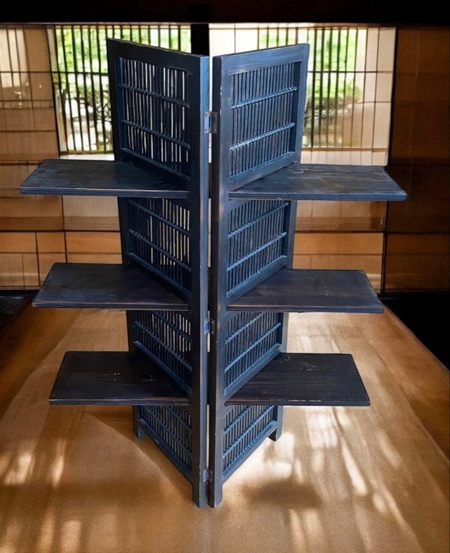 【風歌さま専用】アンティーク★竹の飾り棚　昭和レトロ　和室またはアジアン、