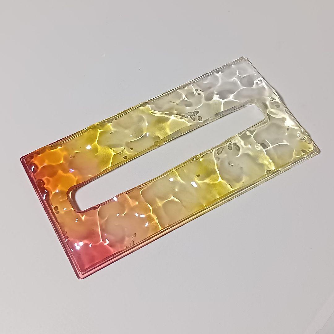 【1225】オーシャンアート　立体波紋　ウッドレジン　ティッシュケース　海雑貨