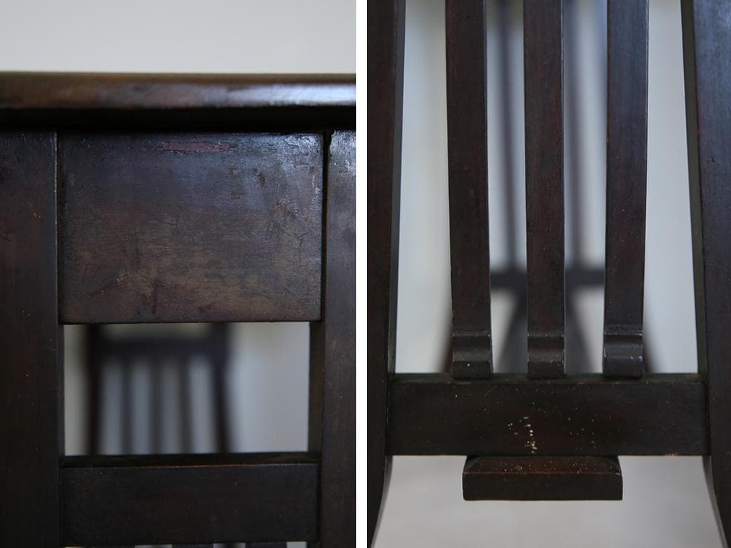 英国アンティーク木製ゲートレッグテーブル/ダイニング机/バタフライ(92-116