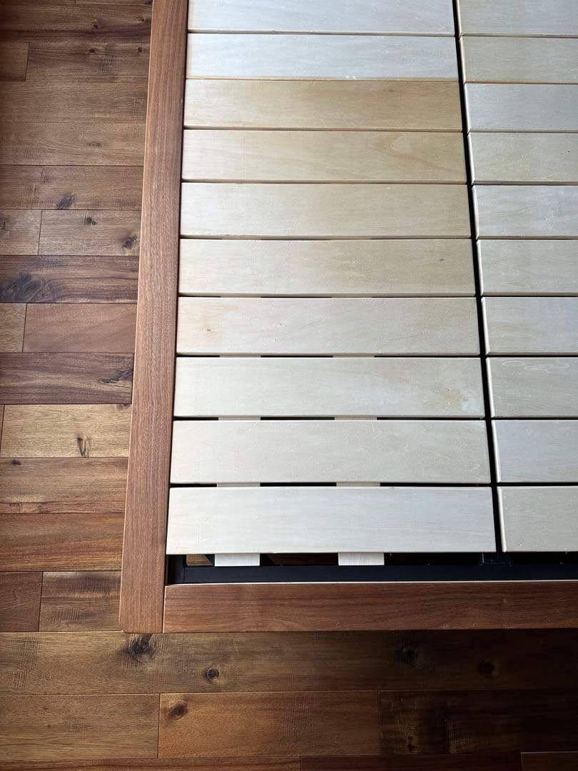 送料込 直渡可 MUJI セミダブルベッド + 西川AiR ハード セット