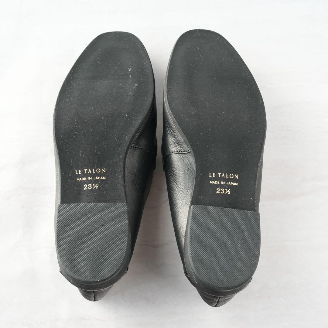 ルタロン ローファー 黒 ブラック レザービットバブーシュ 23.5