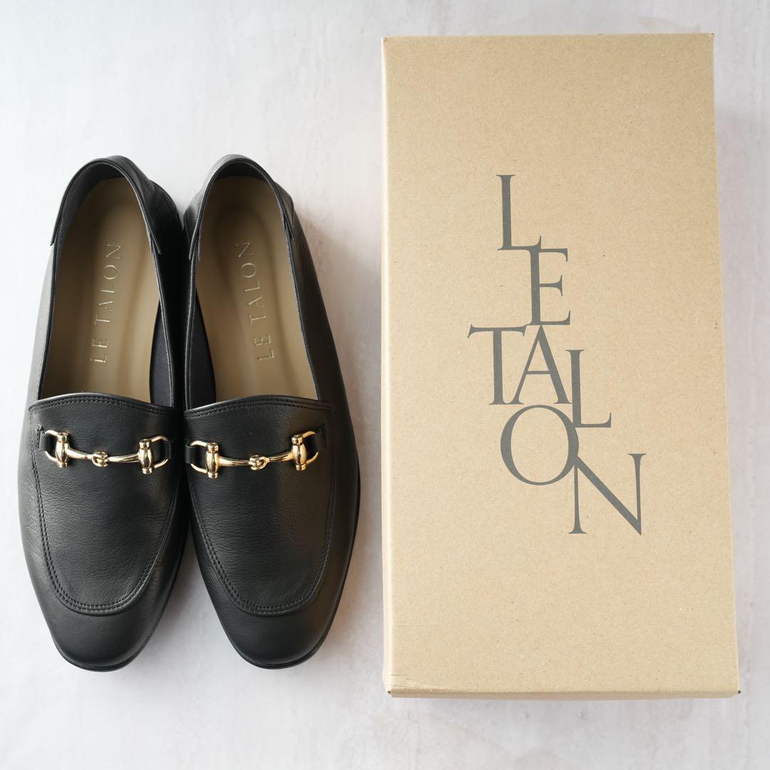 ルタロン ローファー 黒 ブラック レザービットバブーシュ 23.5