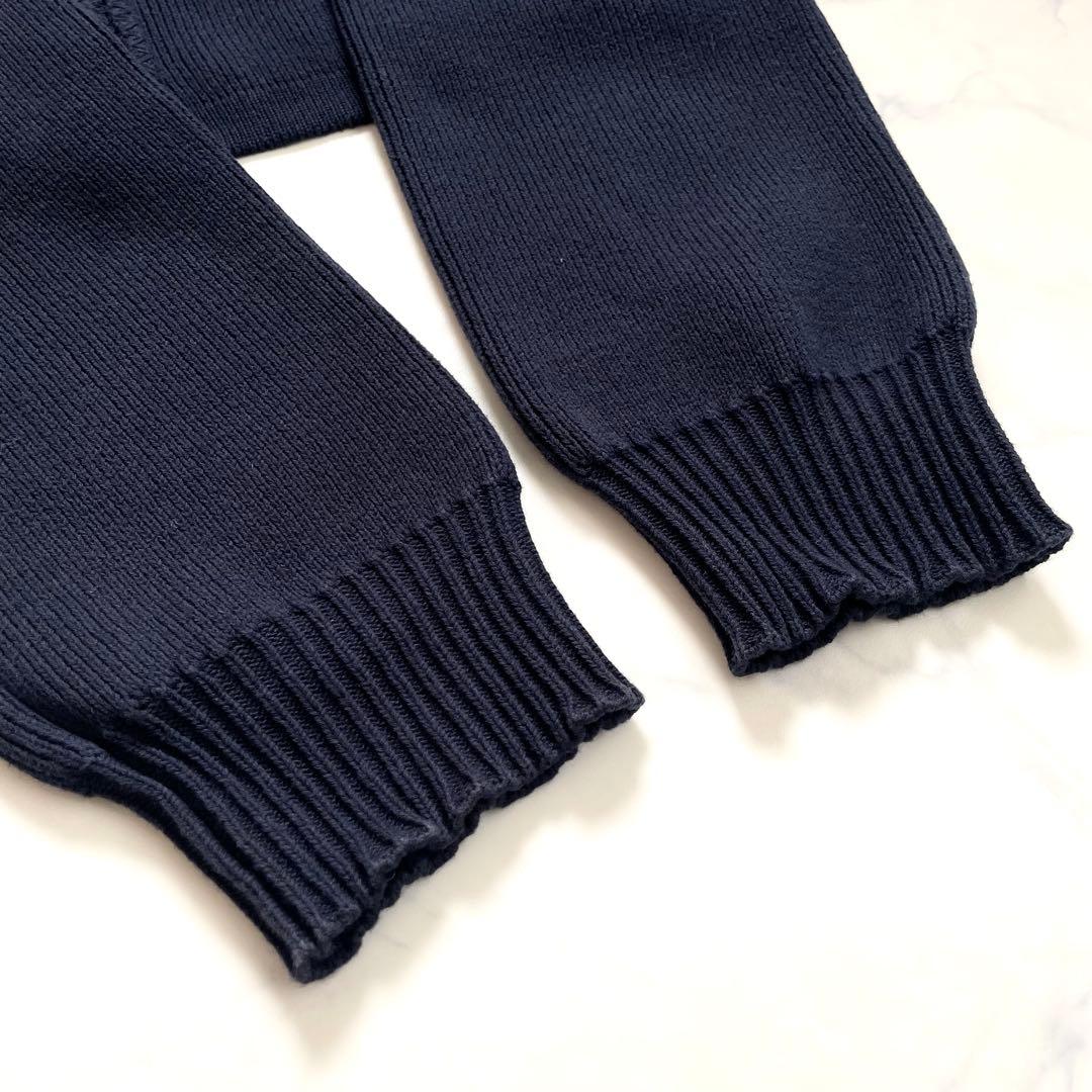 美品　プラージュ　ゴールドボタンニットジャケット　金ボタン　ノーカラー　コットン