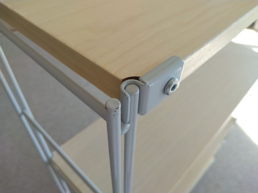 【訳あり】MUJI/無印良品 25cmスチールユニットシェルフ中グレー木製棚5段