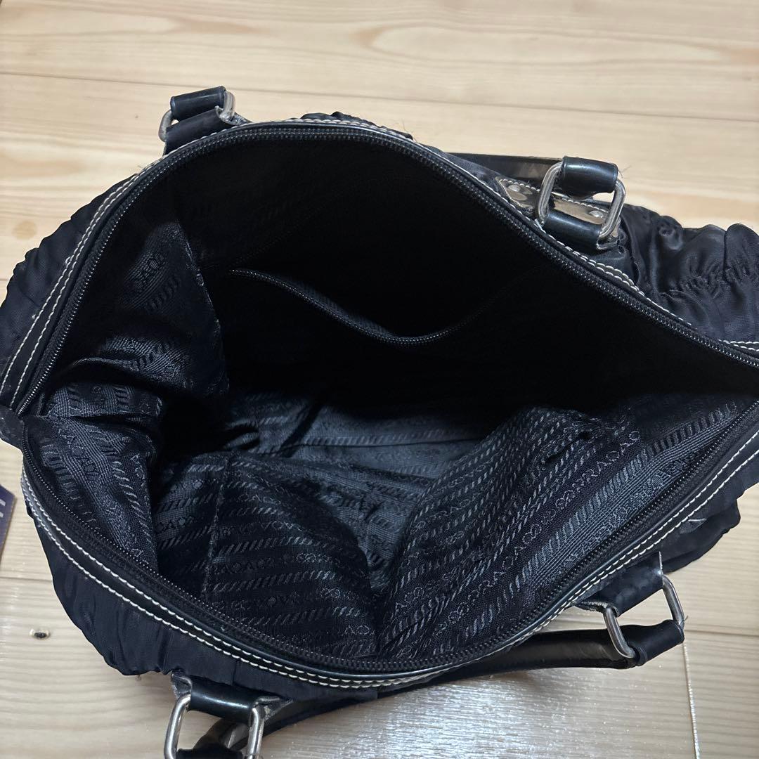 PRADA ブラック バッグ ギャザー入り