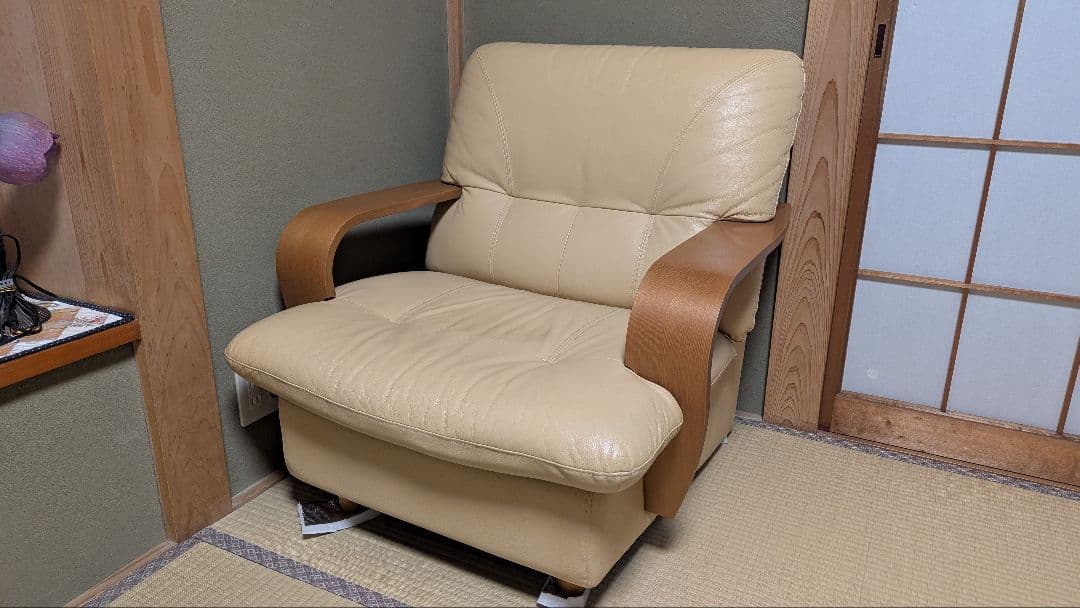 1人掛けソファ　レザー