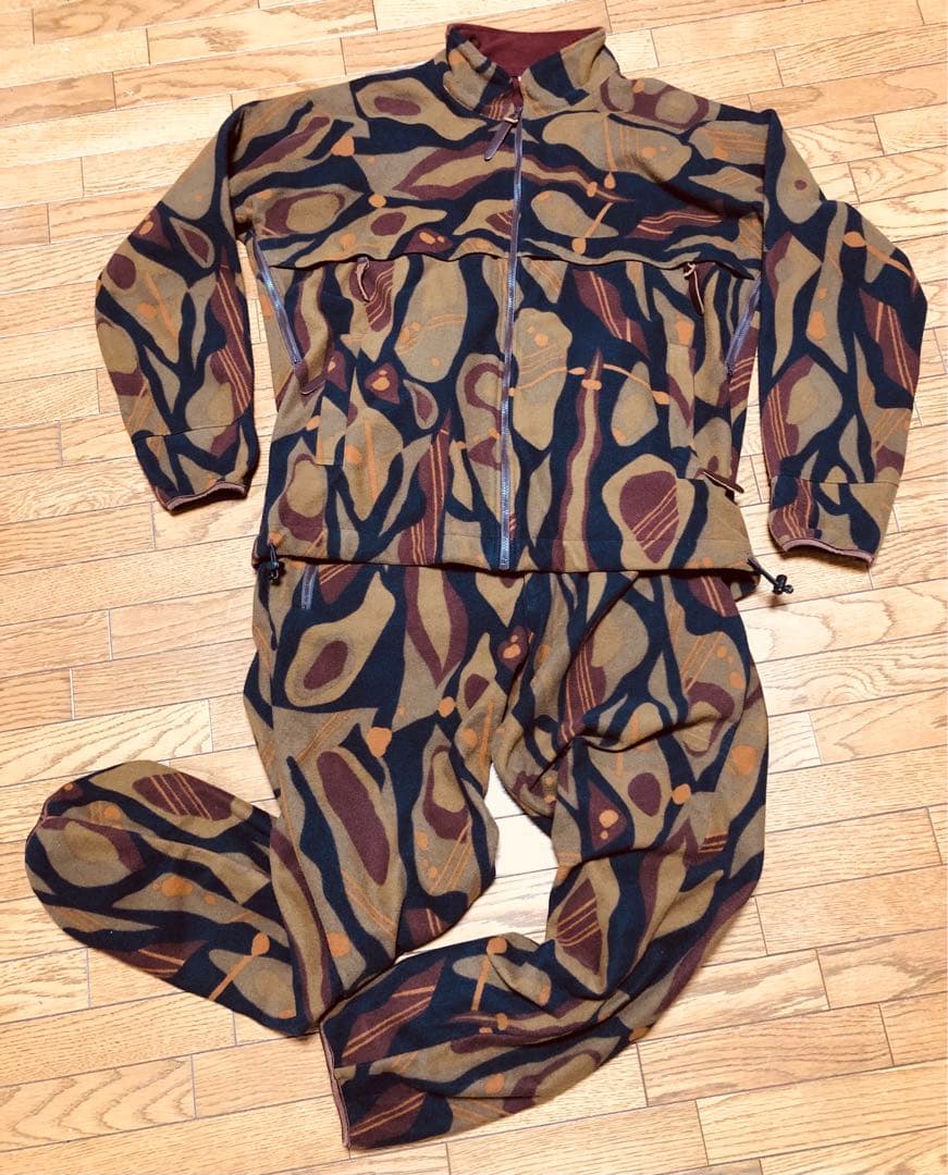 希少美品★アングラーズハウス★ゴアウィンドストッパーフリース上下★カモブラウン