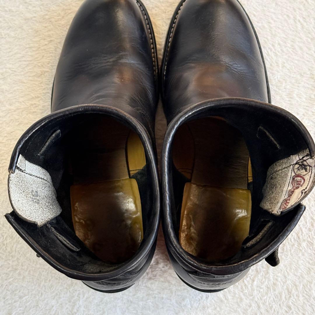 【Chippewa 白タグ】ショートエンジニアブーツ 黒 10E 28cm