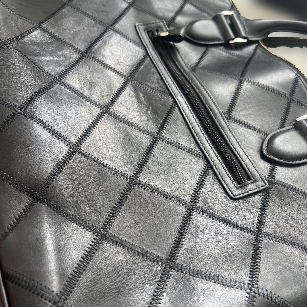 専用　TRION トライオン トートバッグ ボストントート（シボ革） パネル　ブ