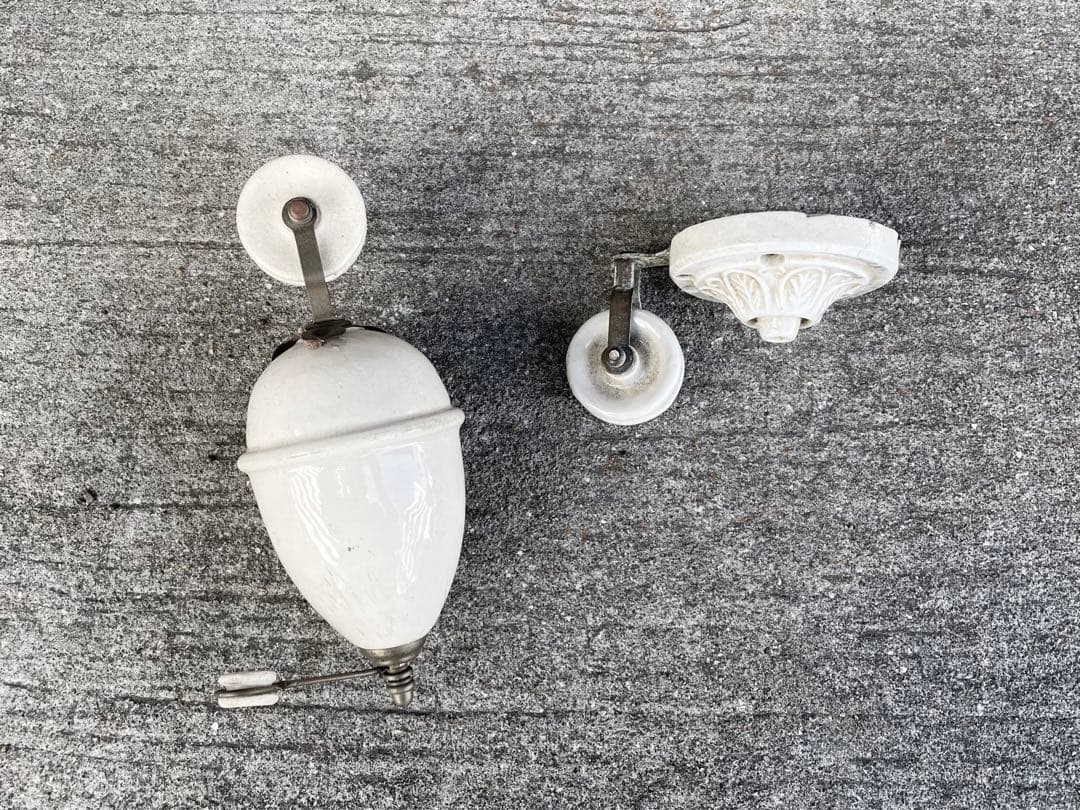 最安値！2-3. フランスアンティーク 滑車 セット バランサー ローゼット