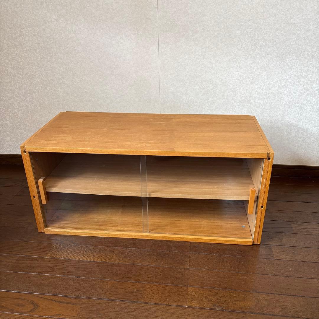 【良品】無印良品 ステンレスユニットシェルフ 用 収納 ボックス ガラス引き戸