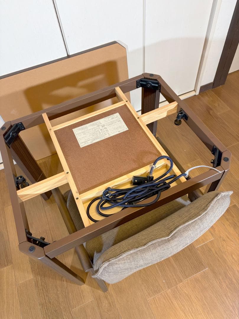 ユアサプライムス お一人様コタツ ダークブラウンコタツと椅子のセット