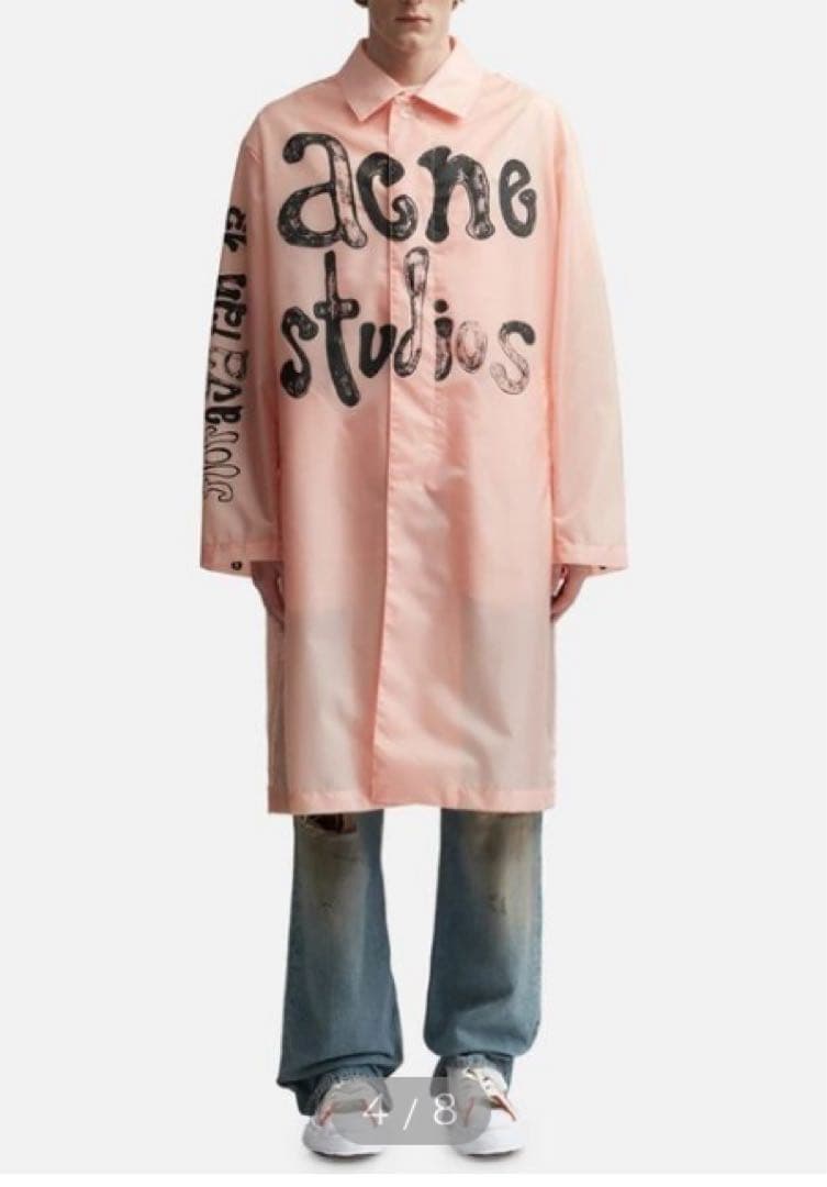 海外限定モデル Acne Studios ナイロン ロゴ コート 46 / M