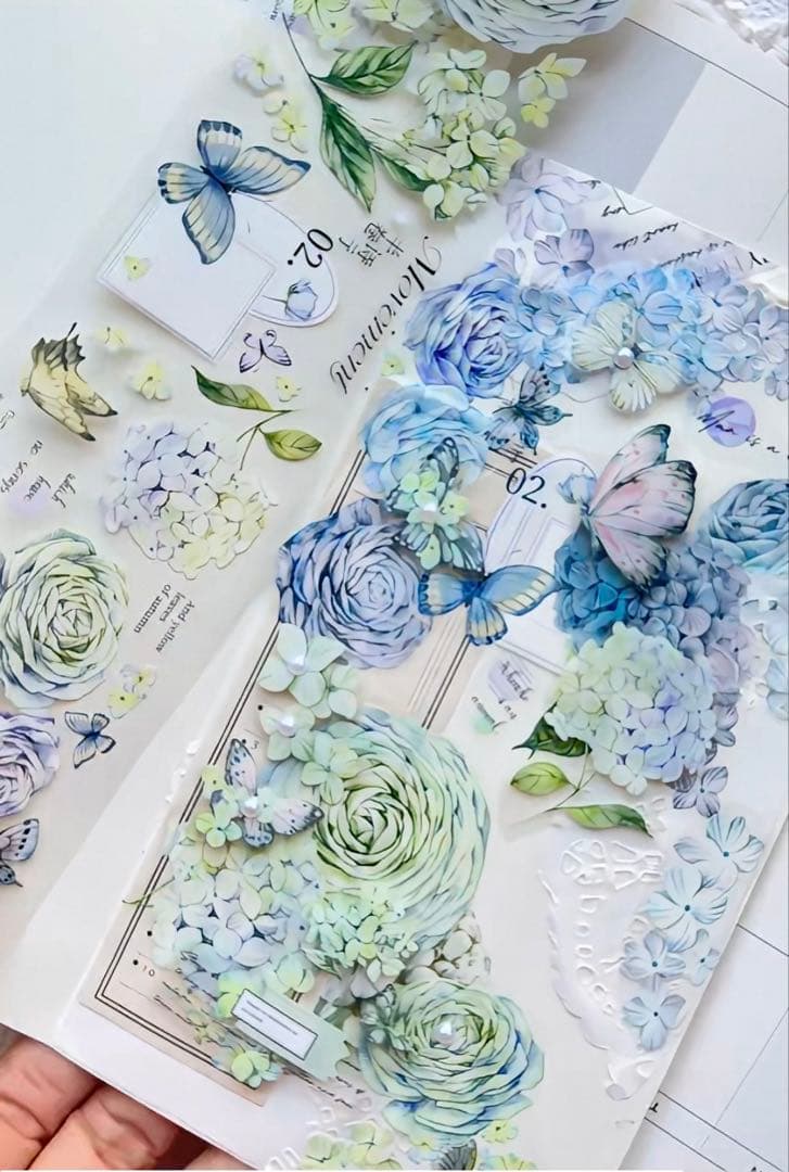 林野间《绣花信·蓝》海外マスキングテープ　マステ 【2465】