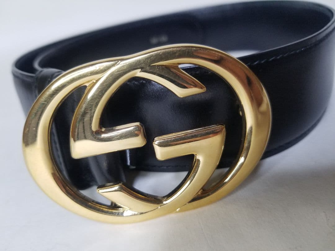 グッチ　GUCCI ベルト　黒　ブラック　GGバックル