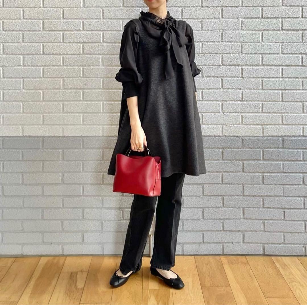 dahl'ia ミニワンピース ダークグレー