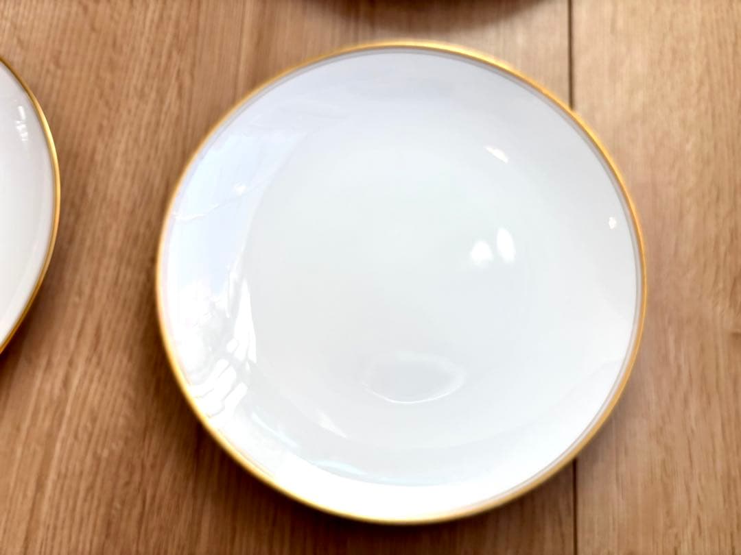 大倉陶園　ゴールドライン（クープシェープ）　19cmデザート皿　6枚セット
