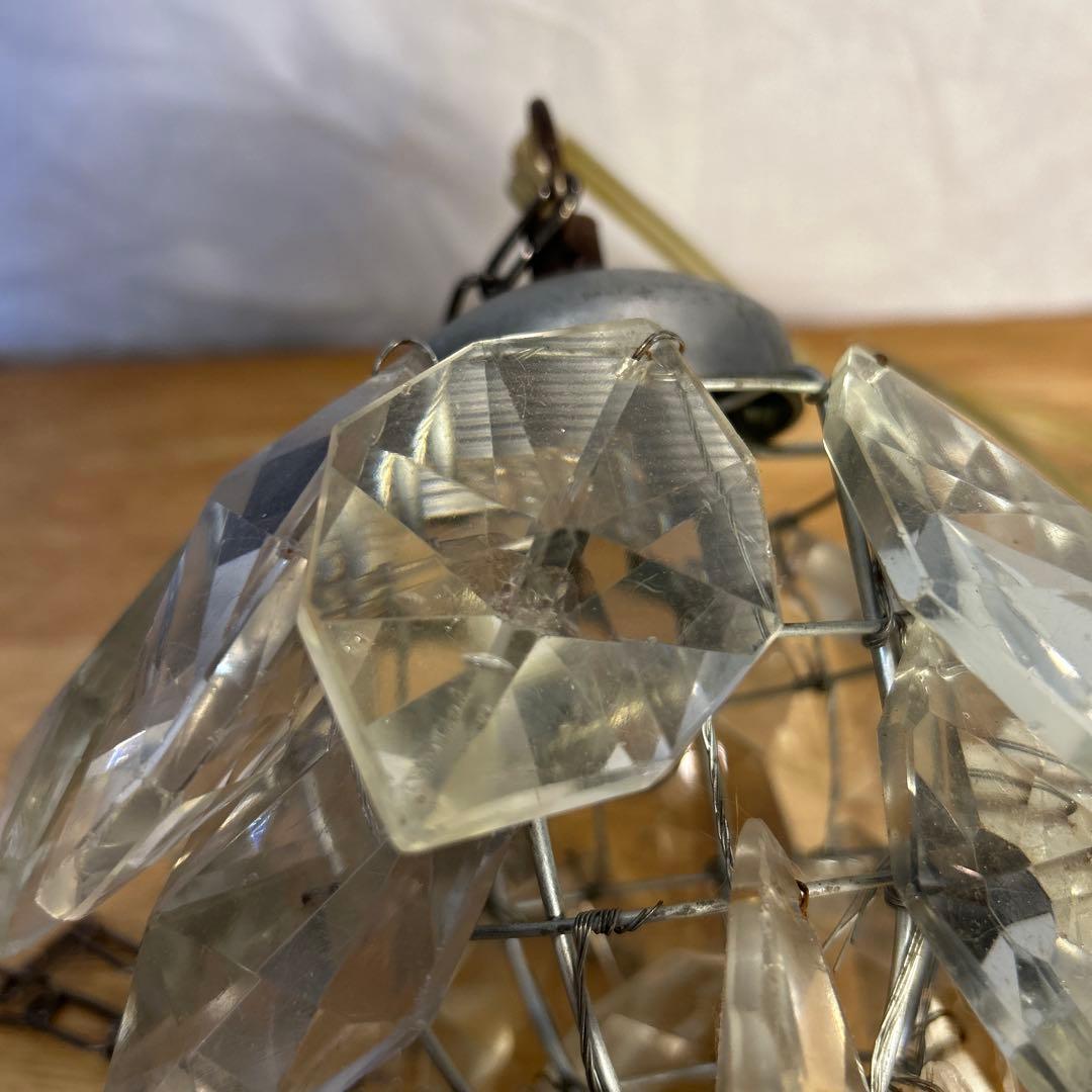 希少　ビィンテージ　ヒマラヤランプ　ガラスパーツ　照明　氷河　気泡　電球付