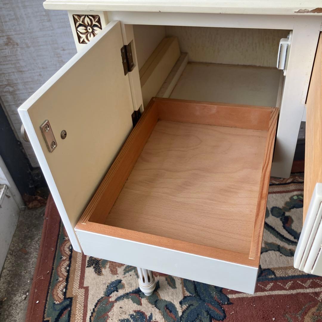 フランスベッド ロココ クラシカル 木製ドレッサー 化粧台 古家具 ビンテージ