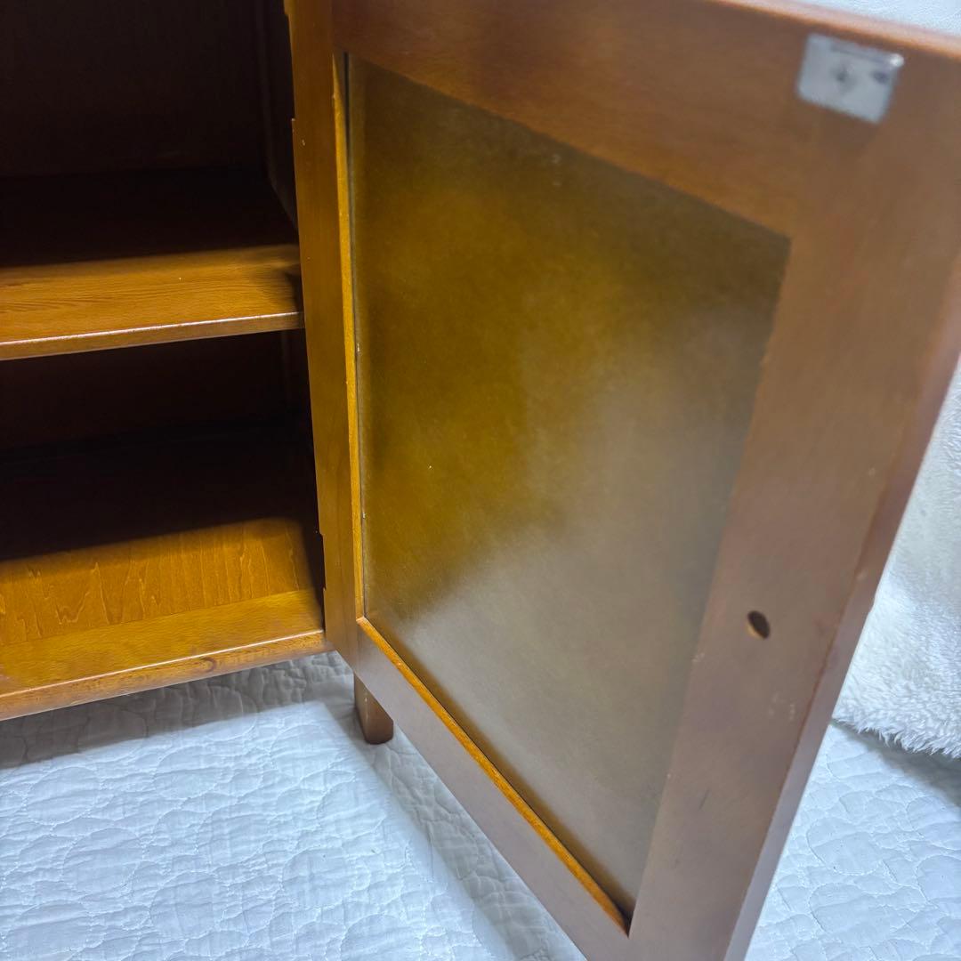 希少　karimoku カリモク オールドカリモク ラタン 籐 ミニキャビネット