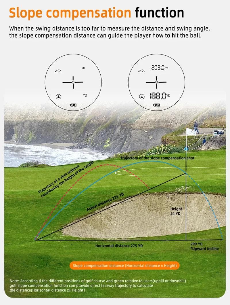 ゴルフ用レーザー距離計 650m 高精度 8モード シルバー