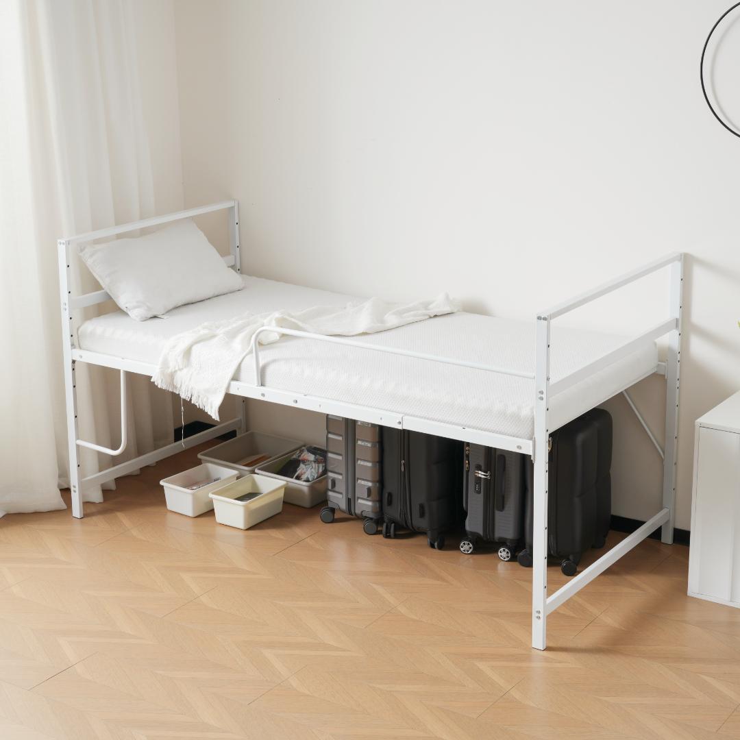 ロフトベッド パイプベッド シングル システムベッド ロータイプWhite