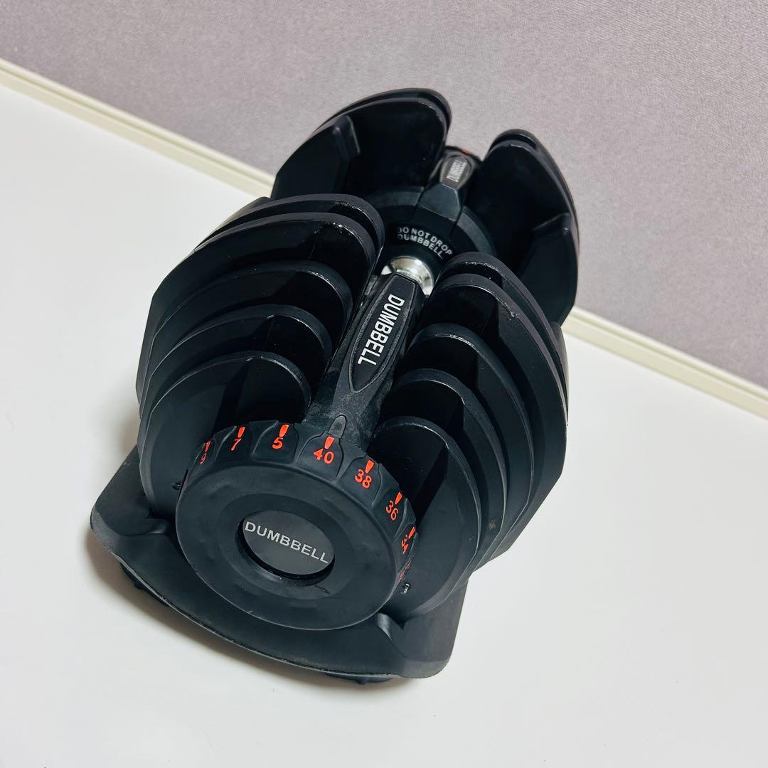 ①可変式ダンベル 最大約40kg 片側1個 【説明文必読、お願い致します】