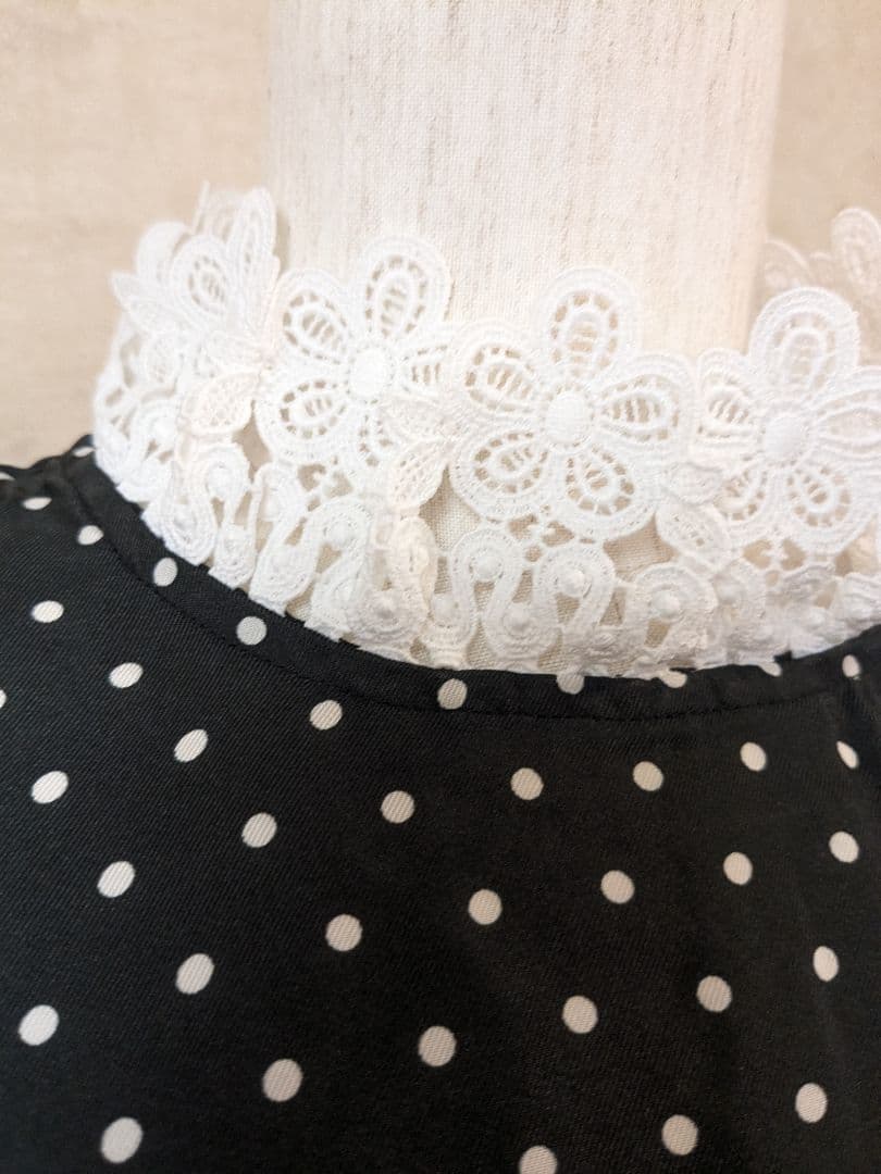 SANDRO　ドットミニワンピース　レース　ブラック　36　サンドロ