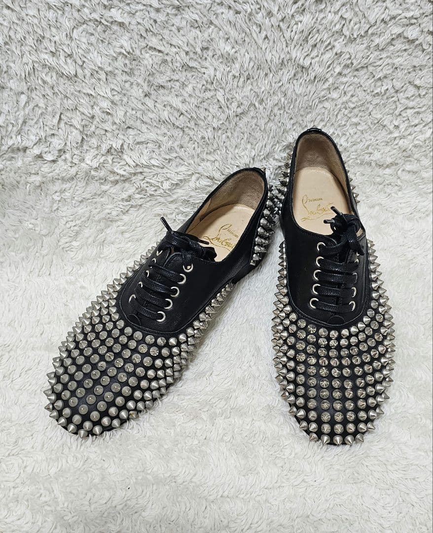 美品 クリスチャンル ブタン フラットシューズ　パンプス レザー　黒 23相当