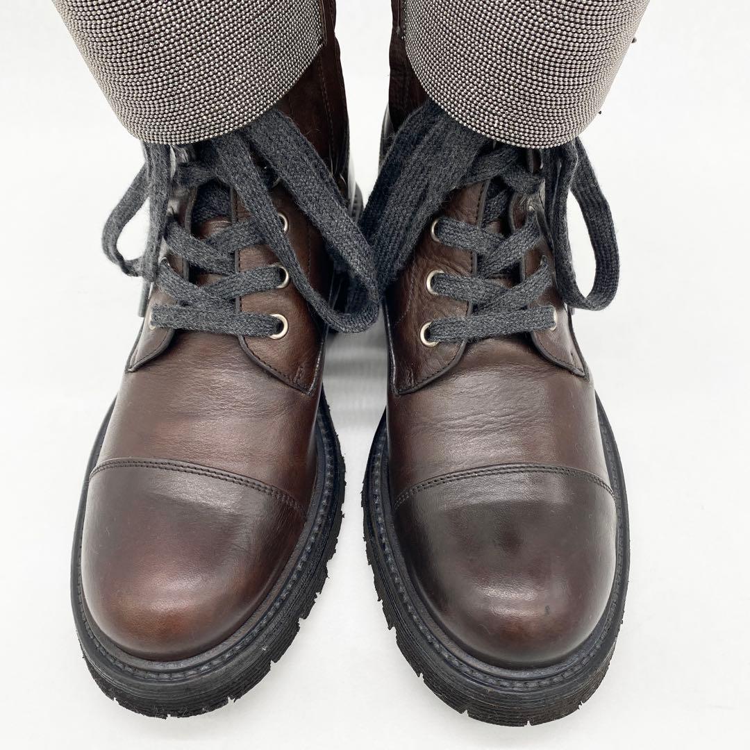 A18342 美品 ブルネロクチネリ モニーレ装飾バックルミドルブーツ 37.5