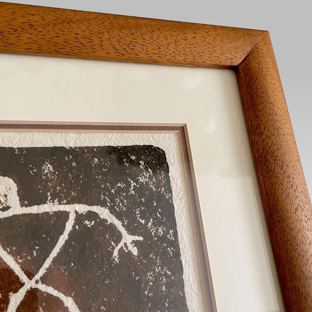 Joanne How作【ペトログリフ】コアウッド 額装アート カパ布 作品