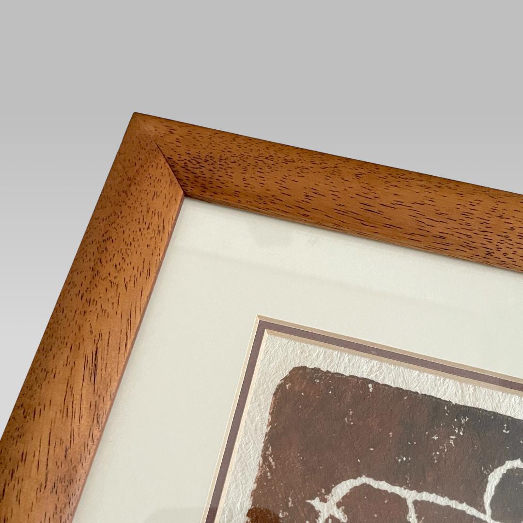 Joanne How作【ペトログリフ】コアウッド 額装アート カパ布 作品