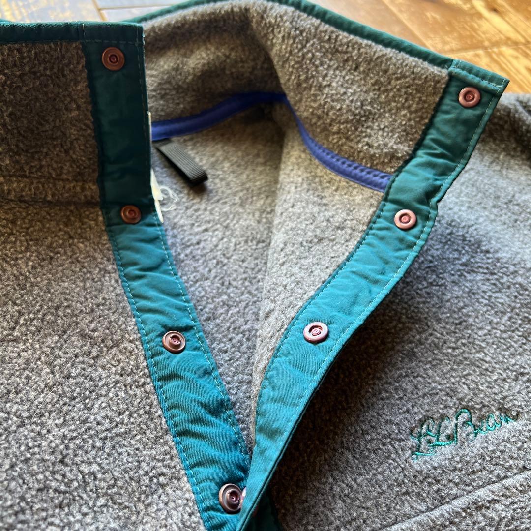 極美品USA製★ L.L.bean フリース スナップＴ★80s~90s